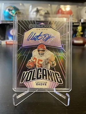 2023 Obsidian Christian Okoye Purple Etch Volcanic Auto Sp /75 R5 Combined Ship! • $3.37