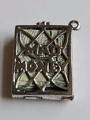 Sterling Silver MAD MONEY Charm VERY NICE CASING! RARE! Opens VINTAGE • $17.99