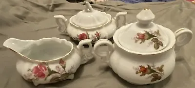 Vintage Japan Moss Rose China 2 Sugar Bowls + 1 Creamer - Pattern #  31/10A • $17.95