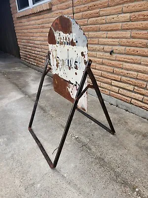 Rare Vintage Bordens Ice Cream Sidewalk Sign Double Sided Frame Bracket Patina  • $349.99