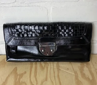 Elliott Lucca Woven Leather Clutch Purse. Black. Excellent Condition. • $25.50
