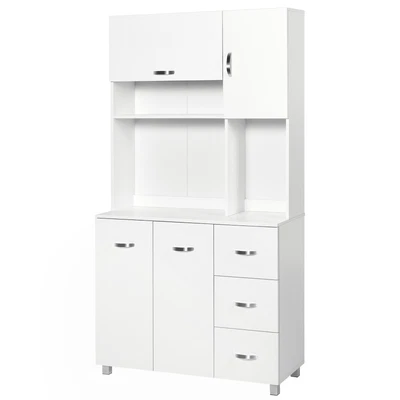 £169.99 • Buy HOMCOM Freestanding Kitchen Cupboard Storage Unit  Drawers Handles Shelf