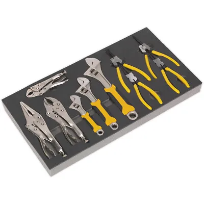 £92.49 • Buy 10 Piece Adjustable Wrench & Plier Set With Tool Tray - Tool Box Tray Tidy Chest