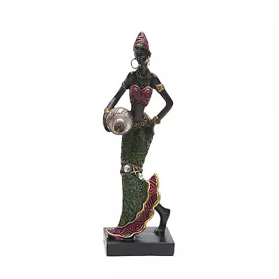 Miniature Girl Statue Creative Decorative Art Craft African Lady Statue Ornament • $28.05