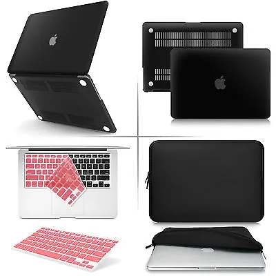 [Macbook Pro Air Retina 13 15 ] Black Soft Matte Case Sleeve Bag Pink Keyboard • $11.39