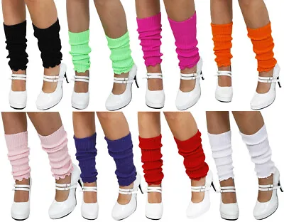 Womens 80s Leg Warmers Girls Footless Slouch Socks Dance Ballet Fancy Dress Hen • £3.99