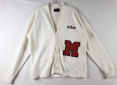 Matco Tools Men's Ivory Letter Cardigan Sweater Vintage 1989 Dehen Portland USA • $39.99