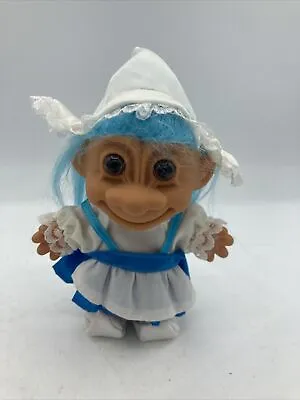 Vintage Troll Dolls Blue Hair Dutch Milk Maid Heidi Lucky Troll Doll Farm Girl • $9.99