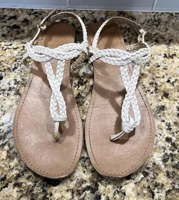 Merona Cream Colored Women’s Flat Braided Sandals Size 8 • $10