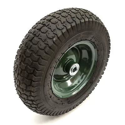 13 Inch 13x5.00-6 Green Metal Wheel & Tyre 4 Ply With Bearings Garden Trolley • £16.79