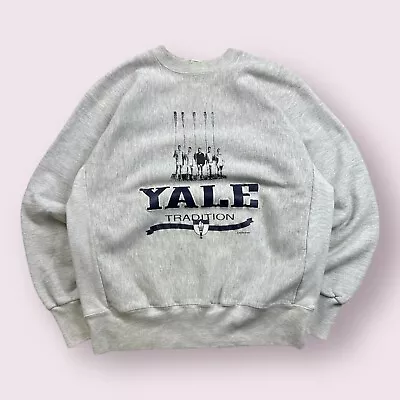 Vintage Yale Bulldogs Reverse Weave Sweatshirt 80s 90s Size L College • $49.95