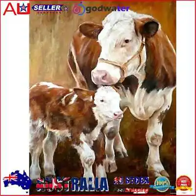 $11.46 • Buy 5D DIY Diamond Painting Cow Calf Full Drill Rhinestone Mosaic Art Picture Kit AU
