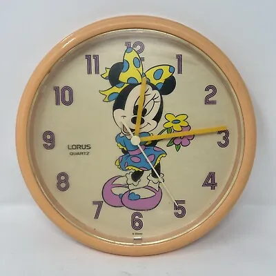 VTG Walt Disney Minnie Mouse Lorus Quartz Japan Wall Clock Tested Working • $13.49