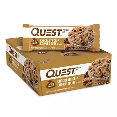 12x Quest 60g High Protein Bar Healthy Diet Treat Caramel Choc Chip Cookie Dough • $59