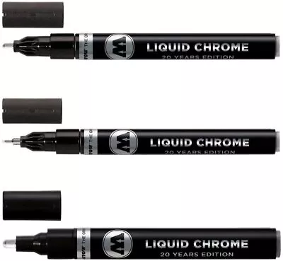 Molotow Liquid Chrome Marker Set - 1mm 2mm And 4mm - 3 Pens Total And FREE SHIP • $39