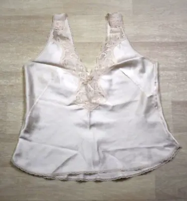 90s Maidenform Sweet Nothings Cami Tank Top Ivory Lace Trim Slip Size 36 VTG • $8.91