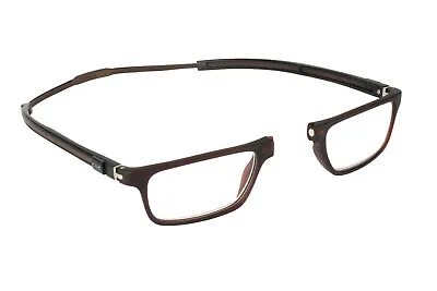 CliC Tube +1.50 Diopter Executive Magnetic Reading Glasses: Expandable - Brown • $47.95