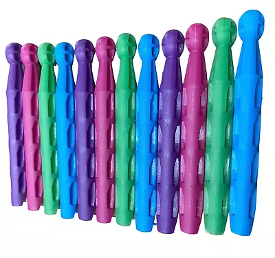 Pegs 12 Strong Durable Coloured Plastic Dolly Pegs Clothes Laundry Washing Line • £2.59