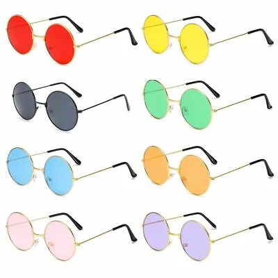 $4.06 • Buy Retro Round Hippie Sunglasses Circle Metal Sunglasses Disco Party Glasses