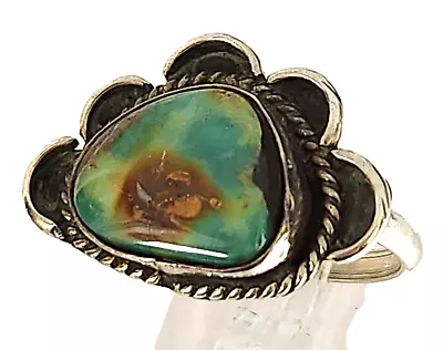 Vintage Old Pawn Navajo Royston Turquoise Sterling Silver Ring Size 8 • $88