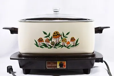 Sears Roebuck Merry Mushroom Slow Cooker Vintage Crock Pot Warmer 6 Quart Works • $76.49
