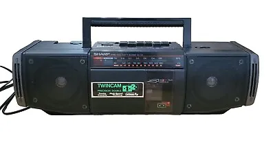 Vintage Sharp Twin Cam Stereo Radio Cassette Player Recorder WQ-T222(BK) • $35.99