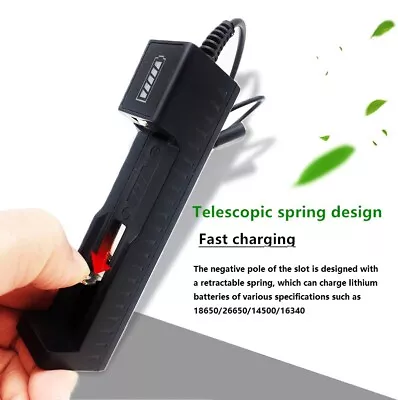 USB Charger 3.7V-4.2V For Rechargeable Li-Ion Battery 10440 14500 18650 16650 BU • £4.09