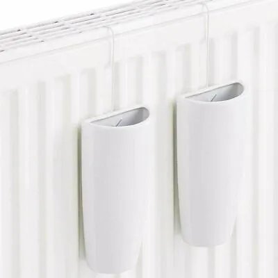 Pack Of 2 White Ceramic Hanging Radiator Moisture Absorber Humidifiers 500ml  • £10.99