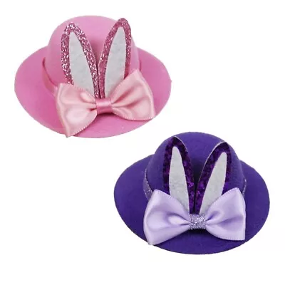  2 Pcs Hat Card Ribbon Child Bow Barrette Hair Clip Rabbit Hairpin Bunnt Ear • £7.89