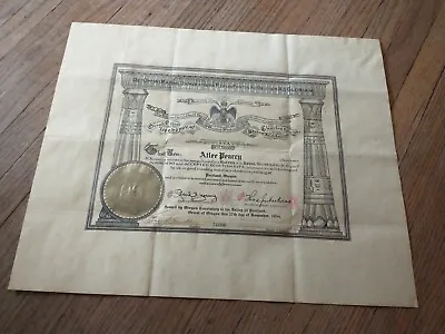 1954 32nd Degree Scottish Rite Masonic Certificate Portland Oregon Atlee Pearry • $24.95