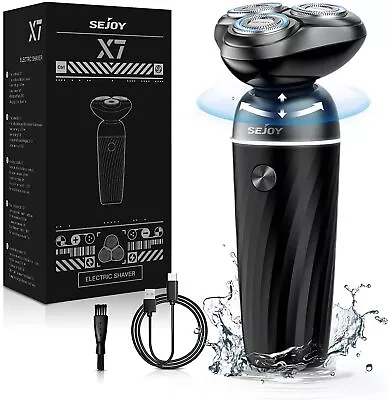 SEJOY Men's 3D Electric Shaver Razor Rotary Wet&Dry Rechargeable Cordless • $24.69