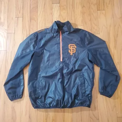 San Francisco Giants 1/4 Zip Majestic Pullover Jacket Windbreaker Black Mens XL • $24.47
