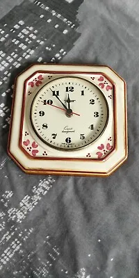 Ceramic Vintage Peter Wall Clock 70s Cottage Flowers  • £49