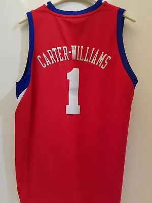 Michael Carter-williams PHILADELPHIA 76ERS ADIDAS SEWN STITCHED JERSEY YOUTH L • $19.99