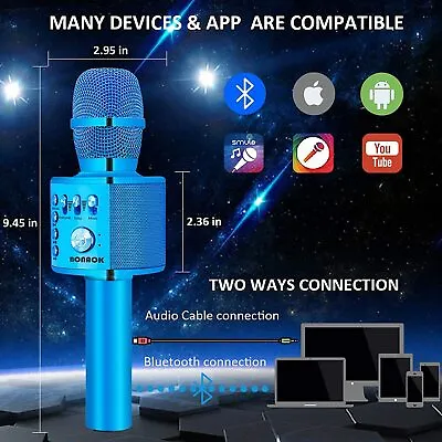 BONAOK Wireless Bluetooth Karaoke Microphone  Portable Handheld Speaker • $19.99