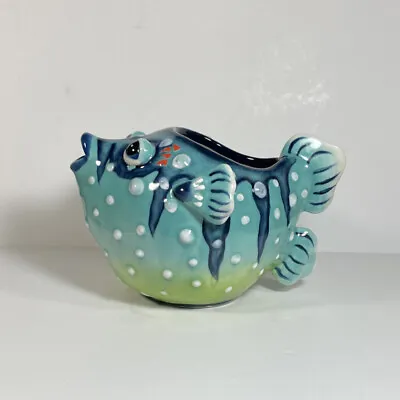 Blue Sky Clayworks Puffer Fish Creamer Signed J. McCall 2005 Icing On The Cake • $30