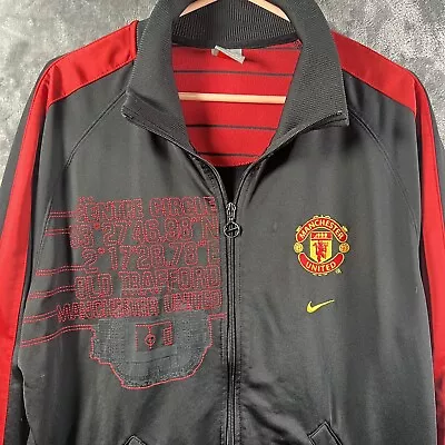 Manchester United Football Soccer Nike Black Training Zip-Up Track Jacket XL • $29.98