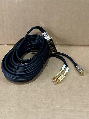 SCART Out/In To SVHS/S-VHS S-Video Input & 2/ Twin X RCA/ Phono Audio Cable Lead • £0.99