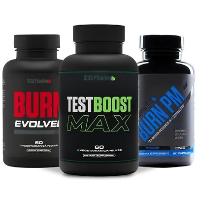 Test Boost Max + Burn Evolved + Burn Pm Muscles Build Sex Fat Burner Weight Loss • $109.99