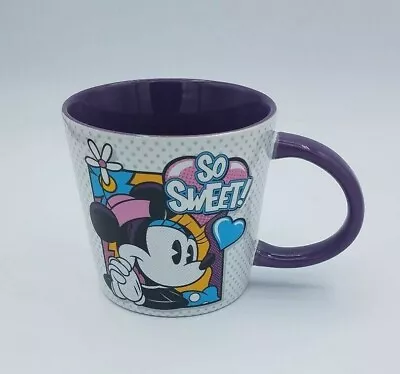 Minnie Mouse Disney Textured 3D So Sweet Coffee Mug Cup  Purple 10oz • $13