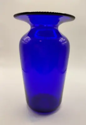 Bristol Hand Blown Blue Glass Small Tall Vase 11cm Signed Great Gift • $35