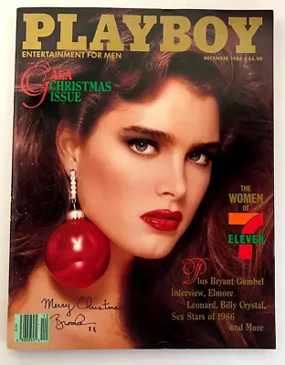 Sexy Brooke Shields Playboy Cover December 1986 No Name Labels VG Condition • $9.95