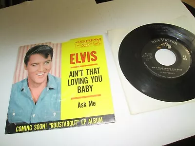 Elvis Presley 45 + Ps Ain't That Loving You Baby / Ask Me - 1964 Rca 47-8440 Exc • $24.90