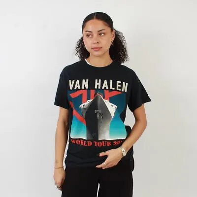  Vintage Van Halen World Tour 2015 Navy T Shirt • £16