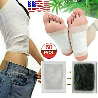 50PCS Foot Pads Detox Patch Detoxify Toxins Adhesive Keep Fit Slimming Pad USA • $9.59