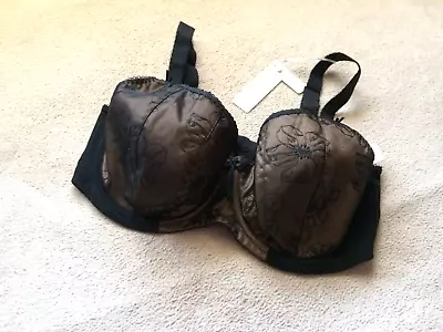 Elomi  38H (FF)  Black Imogen  Padded Demi  Underwire Cup Bra Style 8480 NWT • $42.95