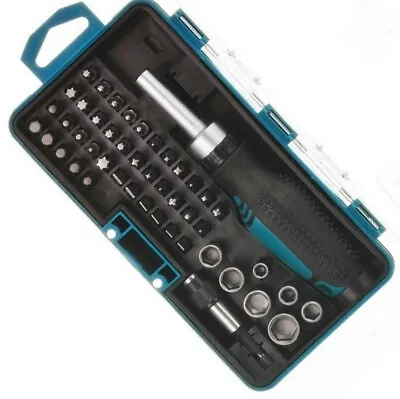 £32.95 • Buy Makita 47Pc Screwdriver Bit Set B-36170 Ratchet Driver-Magnetic Chuck-7x Sockets