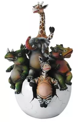 Carlos And Albert  Africa Egg - Zebra In Front  (SN) Mixed Media Sculpture • $1515