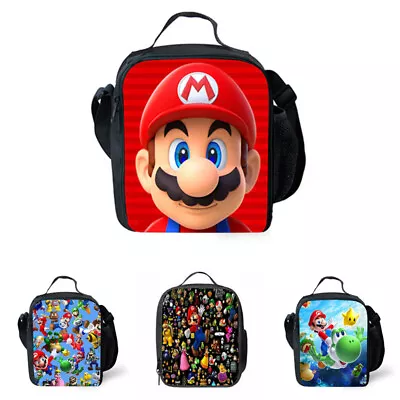 Kids Bag Super Mario Insulated Lunch Bag Outing School Food Picnic Box UK • £8.99