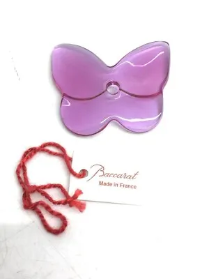 Baccarat Butterfly Purple Pendant Top Necklace Choker Pendant Pre-owned Japan • £91.68